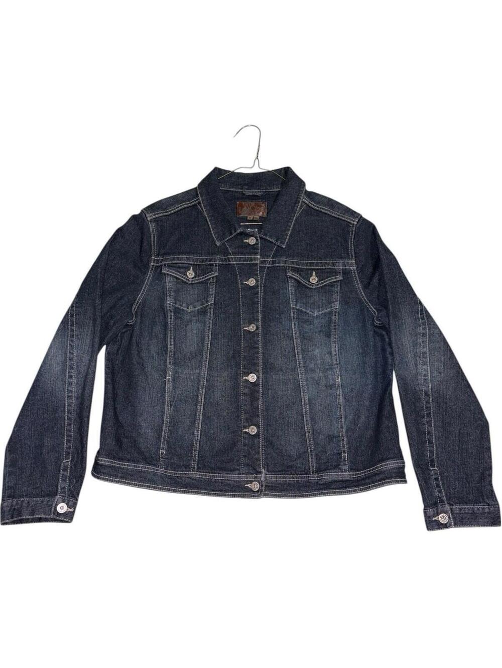 Vintage 90s Y2k Lee Jean Jacket Denim Trucker Western Cowgirl Barn Rider USA Vtg